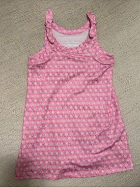 Vineyard Vines Pink Smiley-Print Tie-Shoulder Dress